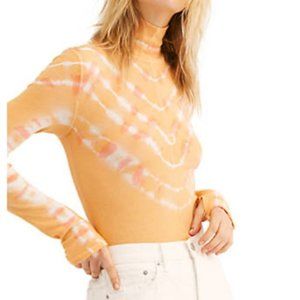 Free People Psychedelic Turtleneck Orange S NWOT